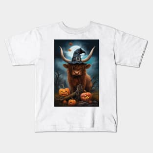 Trick Or treat - Highland Cow Kids T-Shirt